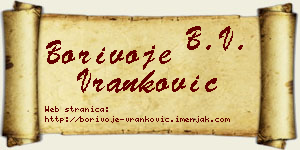 Borivoje Vranković vizit kartica